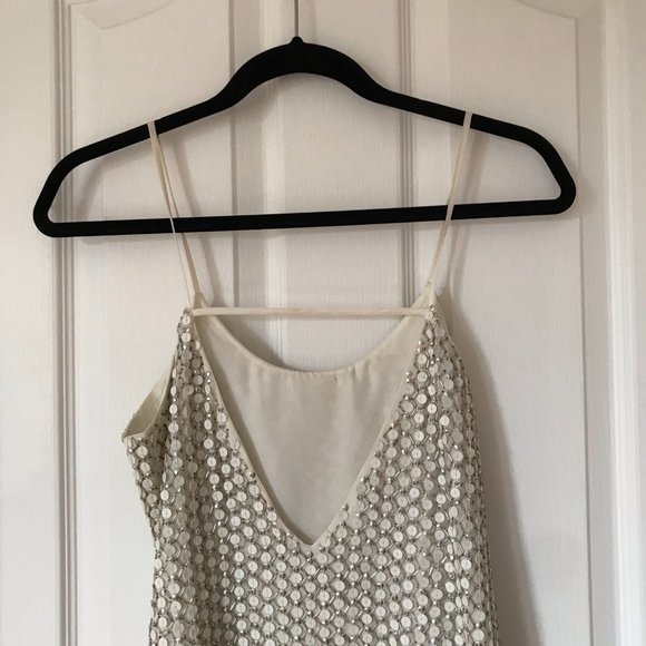 NWT XXS Parker Sequin Mini Slip Dress in White - Picture 3 of 4